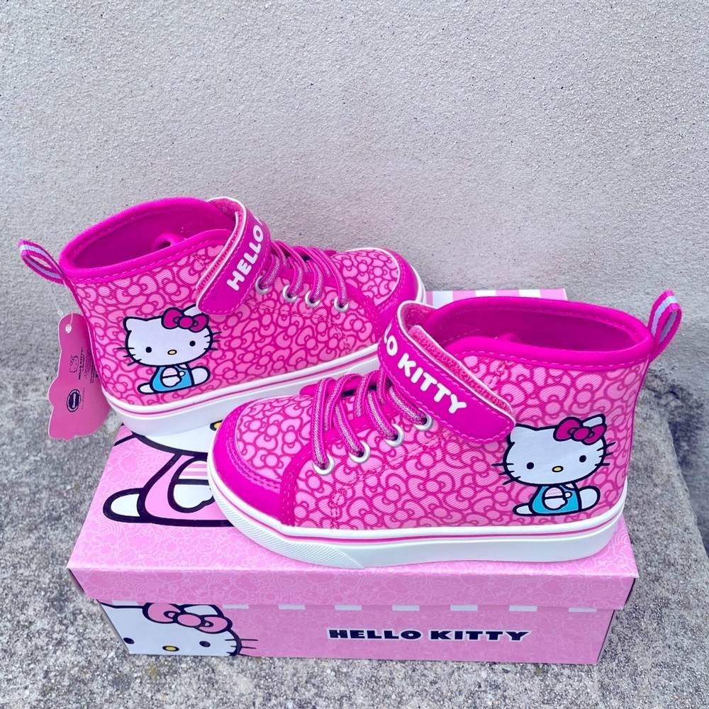 Sanrio Hello Kitty Kids Pink High Top Canvas Sneakers Shoes